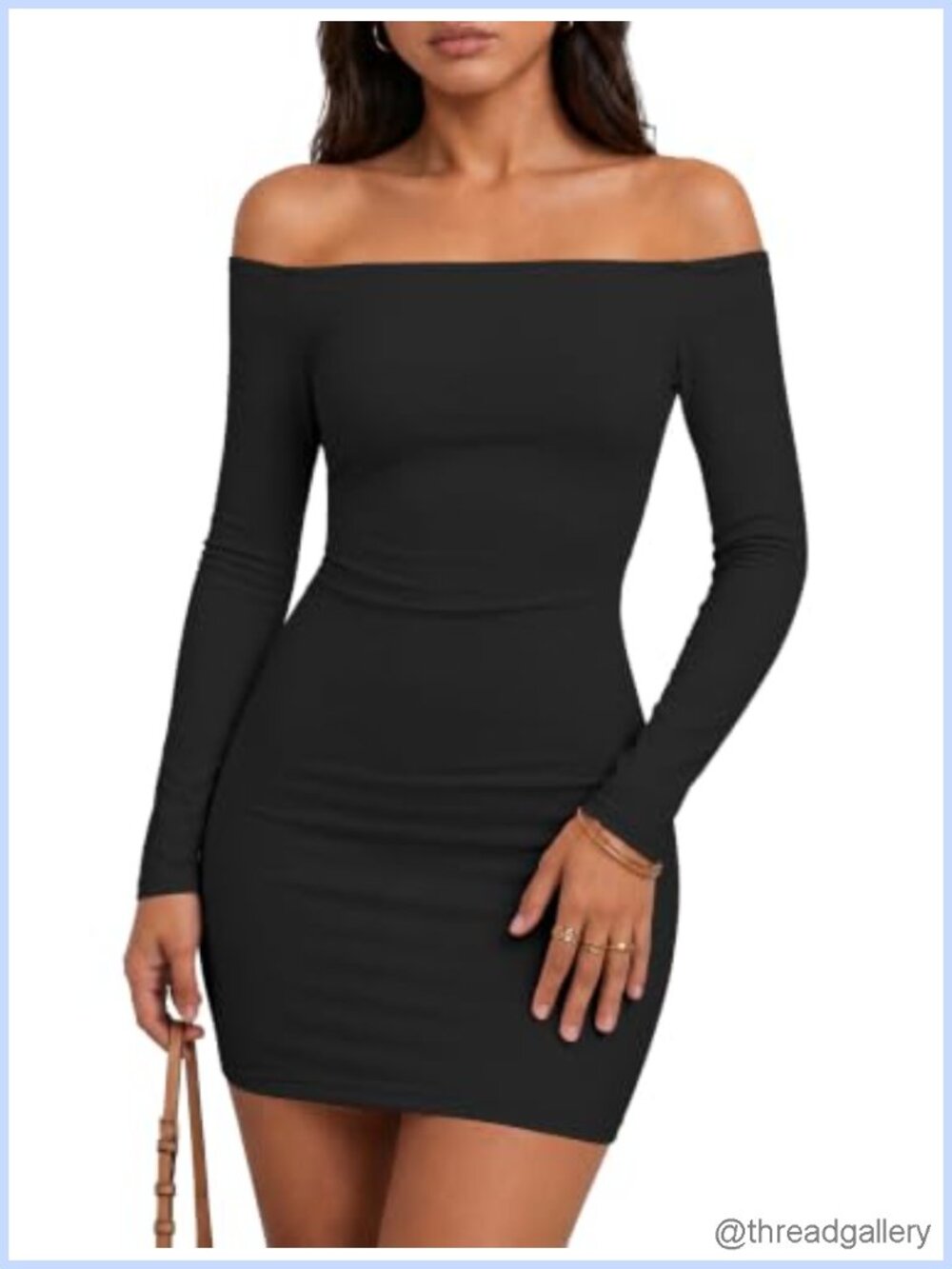 Off the Shoulder Long Sleeve Bodycon Mini Dress Stretch Party Cocktail